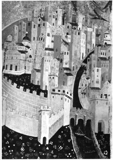 Veduta di pisa medievale