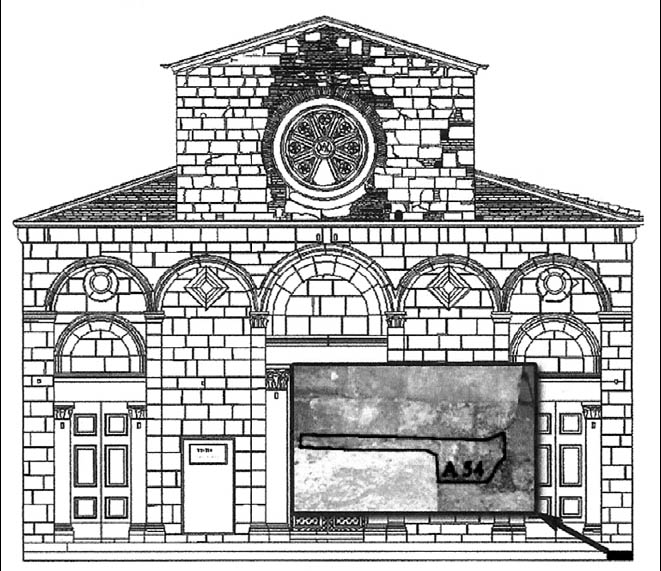 Rappresentazione grafica della facciata della chiesa di S. Andrea